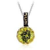 The Lotus Green CZ Pendant