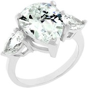 Premier Passion Silver tone CZ Ring