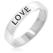 Love Silver Tone Ring