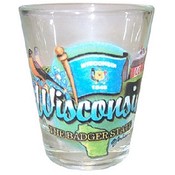 Wisconsin Shotglass Frosted Banner