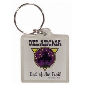 Oklahoma Keychain Lucite End Of Trail