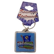 Oklahoma Keychain Lucite Map/Flag