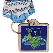 South Carolina Keychain Lucite Map/Flag