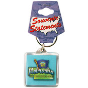Nebraska Keychain Lucite Map/Flag