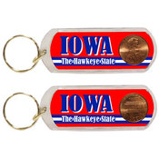 Iowa Keychain Lucite Lucky Penny
