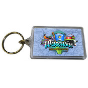 Wisconsin Keychain Lucite Lucky Penny