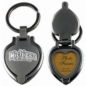 Michigan Keychain Metal Heart Locket