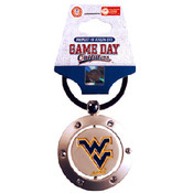 West Virginia University Keychain Spinner Rhinesto