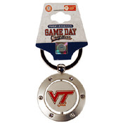 Virginia Tech University Keychain Spinner Rhinesto