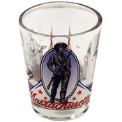 Massachusetts Shot Glass 2.25H X 2" W 3 View