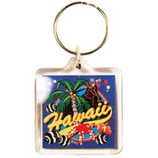 Hawaii Keychain Lucite 3 View