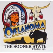 Oklahoma Trivet 4" X 4" 4" X 4" Indian Banner