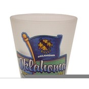 Oklahoma Shot Glass 2.25H X 2" W Frosted Map/Flag