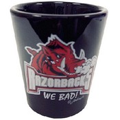 University Of Arkansas Shotglass Ceramic  Blk Wb
