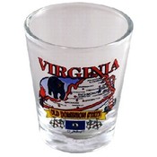 Virginia Shotglass State Map