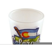 Colorado Shot Glass 2.25H X 2" W Frosted Map/Flag