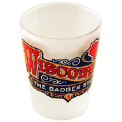 Wisconsin Shotglass Frosted Map/Flag