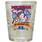 Michigan Shot Glass 2.25H X 2" W State Map