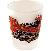 Michigan Shot Glass 2.25H X 2" W Frosted Banner