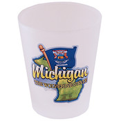 Michigan Shot Glass 2.25H X 2" W Frosted Map/Flag