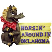 Oklahoma Magnet Resin Horsin Around 24 Display uni