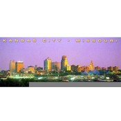 Missouri Postcard (Kc) Kc109 Skyline Night @ River