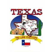 Texas Postcard Tx104 Tx State Map
