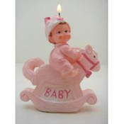 Baby on Pony Birthday Candle