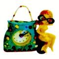 Girly Poly Picture Clock- Blue