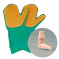 Pet Grooming Mitts- Set Of 2 With Grooming Spray