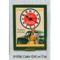 Coca-Cola Matchbox Clock - Coke Girl with Car