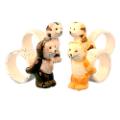 Hand Painted Ceramic Cat Napkin Rings (Set Of 4)
