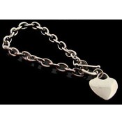 Tiffany Style Heart Bracelet in Black Pouch