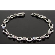 Hearts &amp; CZ Tennis Bracelet
