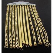 Dozen Plated Chain Bracelets on a Card