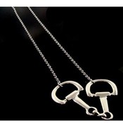 Designer Inspired Horse Bit Necklace | Silver