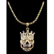Crowned Skull Necklace and Pendant | Gold