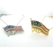 Dove of Peace Flag Necklace Gold