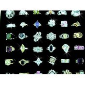 Womens CZ Rings  Rhodium