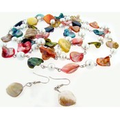Genuine Shell Necklace and Earring Set