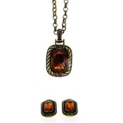 Vintage Emerald Cut Necklace &amp; Earring Sets Topaz