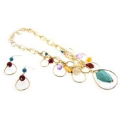 Sedona Sunrise Genuine Turquoise Necklace &amp; Earrin