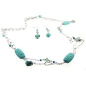 Pocahontas Genuine Turquoise Necklace &amp; Earring Se