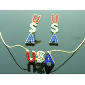 USA Necklace and Earring Set