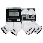 Men's Fila White with Black Quarter Sock