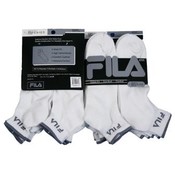 Men's Fila White with Grey Quarter Sock