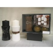 Shanti 3 Piece Black/White Candle Set
