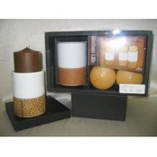 Shanti 3 Piece Faux Leather Candle Set