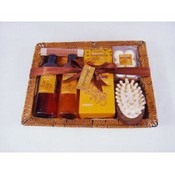 8pc gift set in rattan basket
