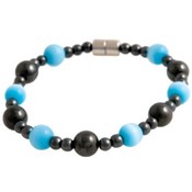 Magnetic Hematite Bracelet With Blue Cats Eye